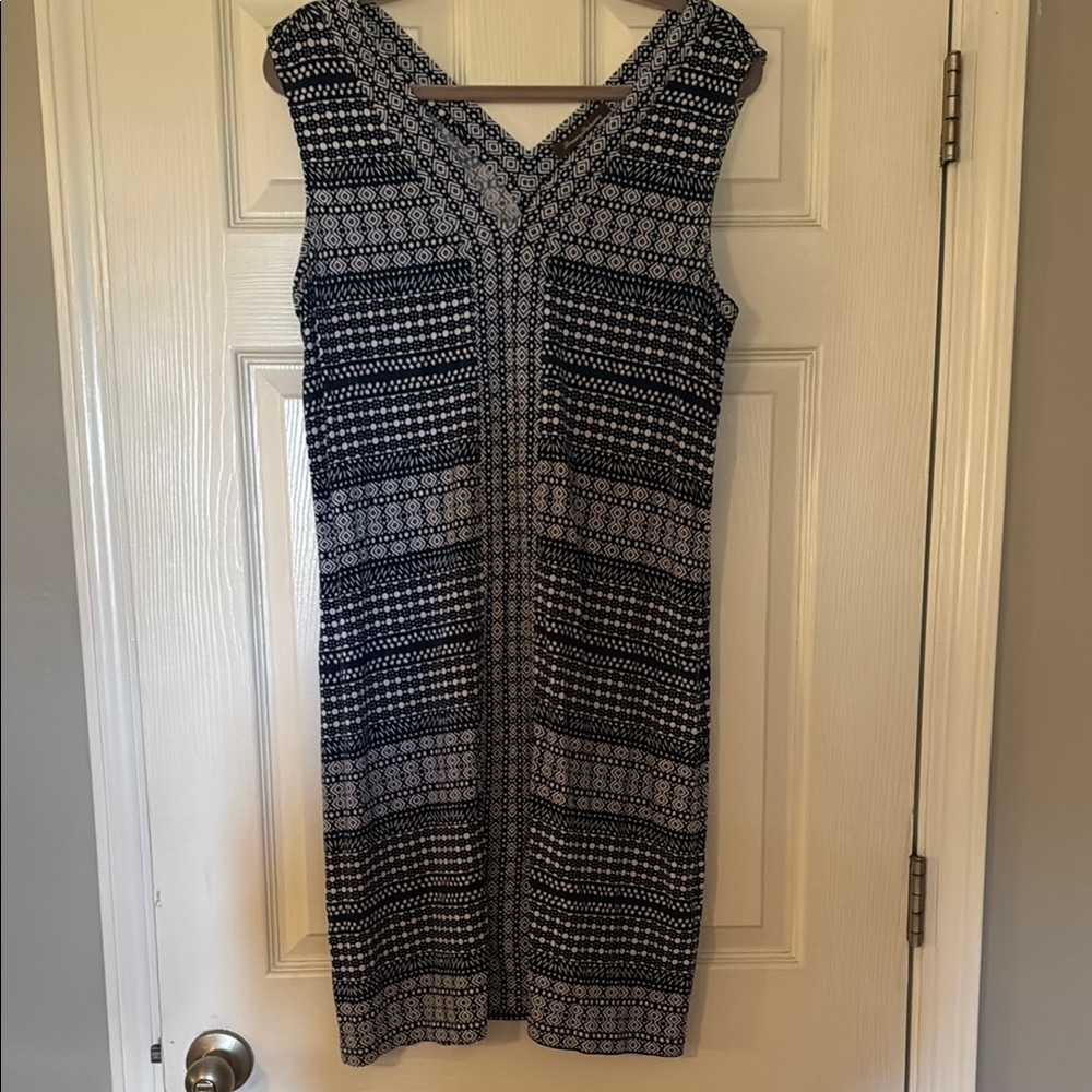Tommy Bahama Black and Gray Sheath Midi Dress
